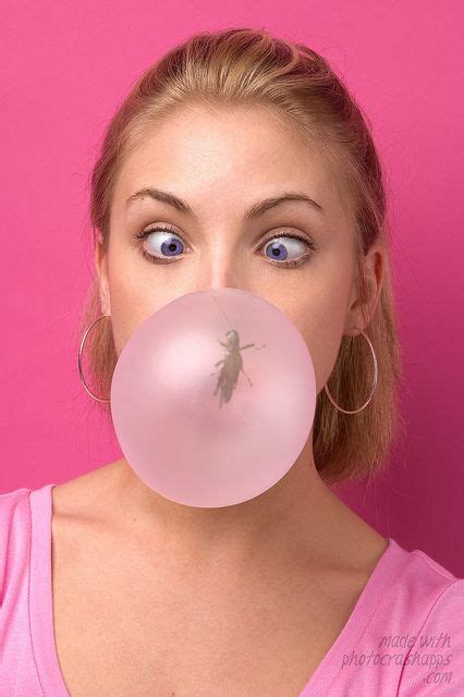 Gummy Bug Blowing Bubble Gum Girl Blowing Bubble Gum Bubble