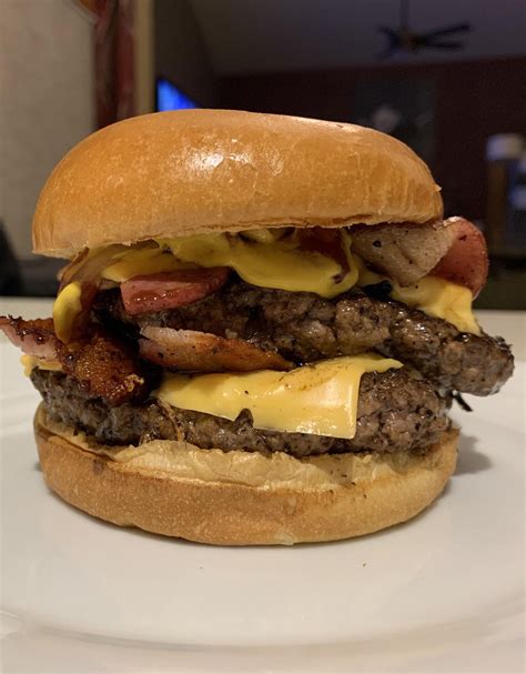 Homemade Double Bacon Cheeseburger Rfood