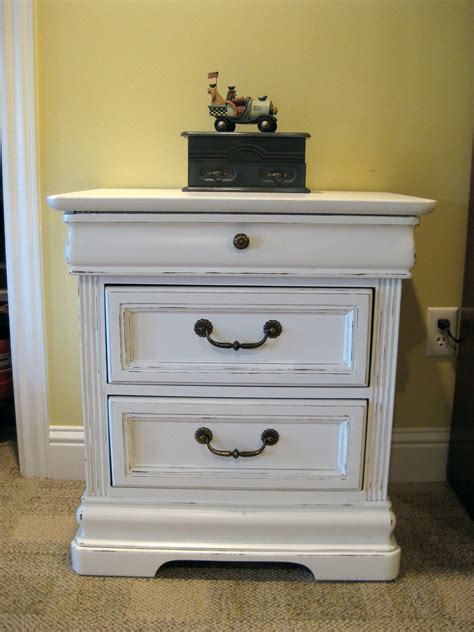 You can buy nightstands individually or as a set of 2 nightstands for extra value. This small nightstand went with a dresser that was also painted white and distressed. | Small ...