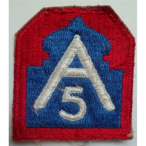 Ww2 United States 5th Army Cloth Patch A Genuine Badge