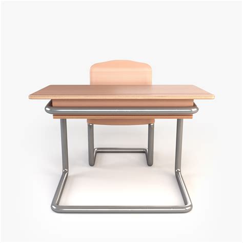 Wooden School Desk 3d Model Turbosquid 1702283