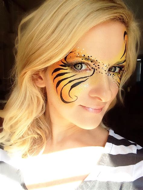 Tiger Swirl Eye Design Face Paint Facepaint Facepainting Tiger