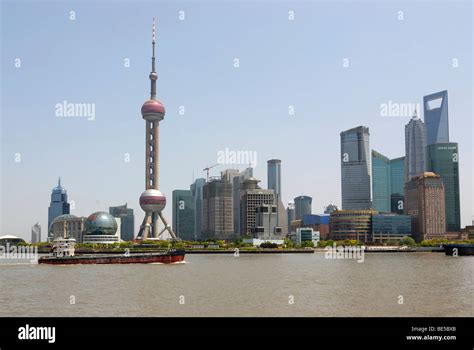 Skyline Of The Pudong Financial District With Tv Tower Jin Mao Tower