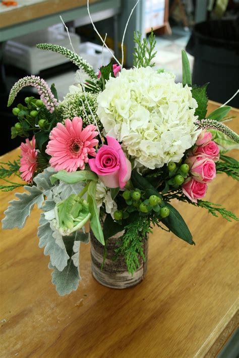 Winter Centerpiece In Birch Vase~ Fleurish Floral Boutique Flower