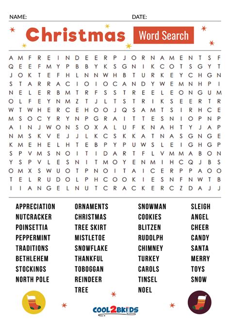 Christmas Word Search Cool2bkids