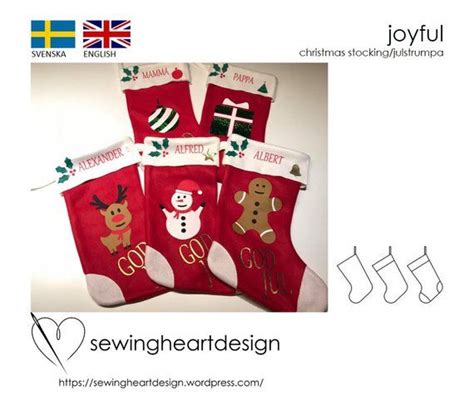 Pdf Pattern Joyful Christmas Stocking Etsy Sweden Christmas