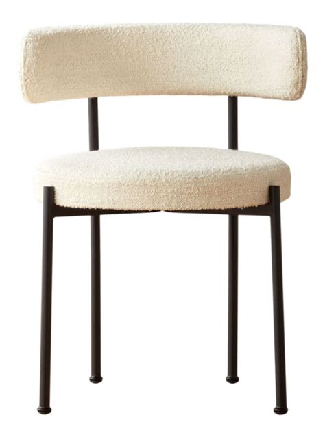 Inesse Boucle Ivory Modern Dining Chair Reviews Cb2