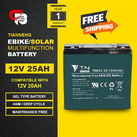 1 Pc 12v 25ah Tne12 25 Compatible With 12v 20ah 6 Dzf 20 Ebike Battery