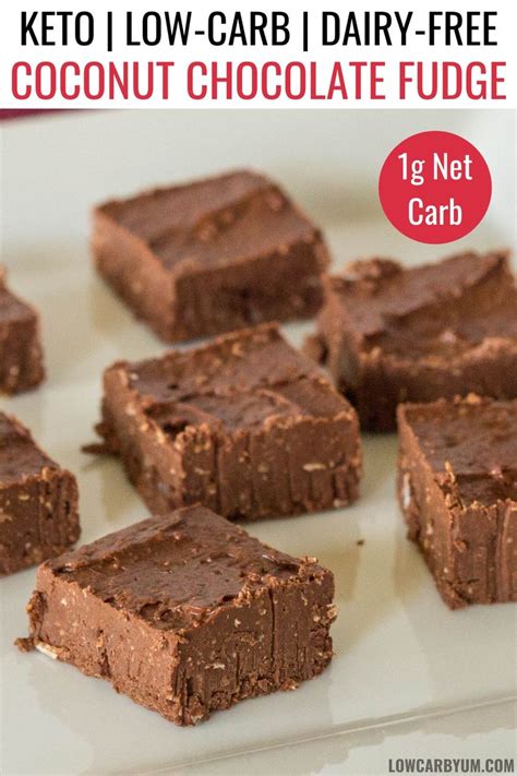 This recipe doesn't include any keto sweetener but if you are craving something a little sweeter feel. A dairy free fudge with coconut and chocolate. It's a keto candy recipe with just 1g net carb ...