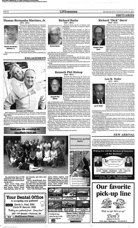 The Kalona News August 1, 2013: Page 2