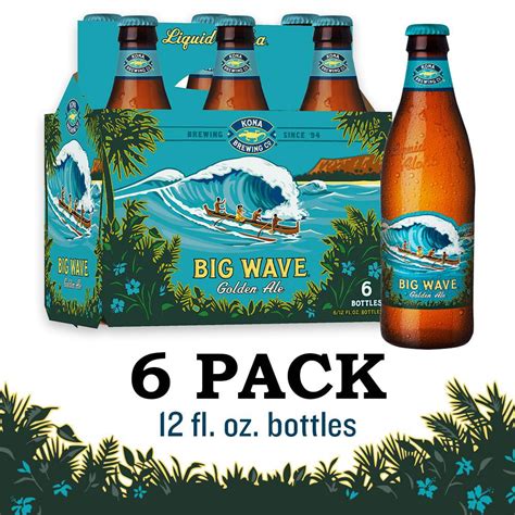 Kona Brewing Co Big Wave Golden Ale Beer 6 Pack Beer 12 Fl Oz