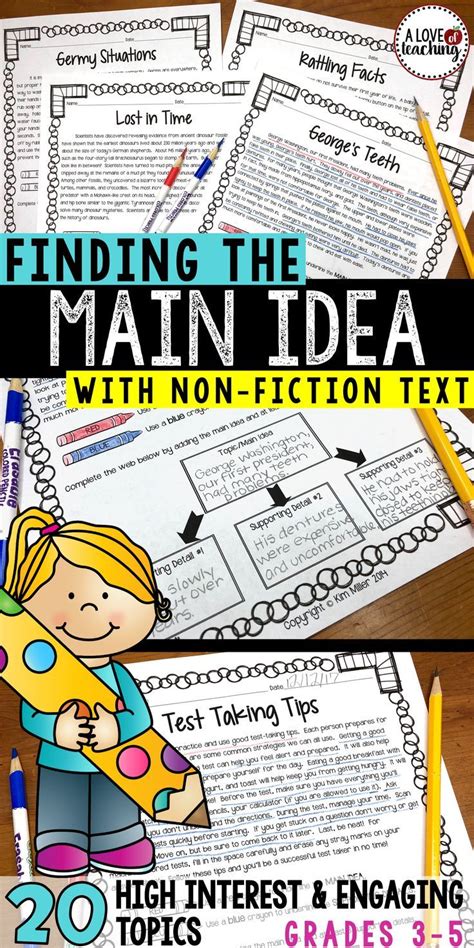 Main Idea And Supporting Details Activities And Graphic Organizers