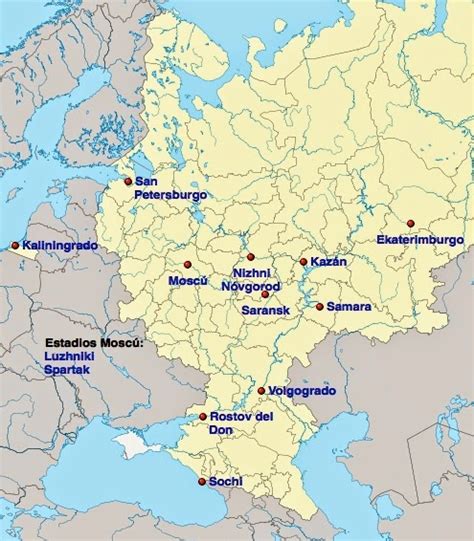 Rusia desde mapcarta, el mapa abierto. Periodismo de fútbol mundial: En camino a Rusia 2018