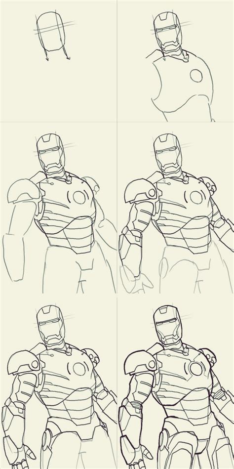 How To Draw Sketch Of Iron Man To Draw Iron Man Start By Lightly