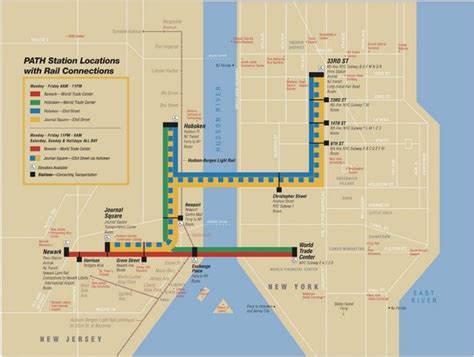 New York Path Map Nyc Map Hoboken Train Map