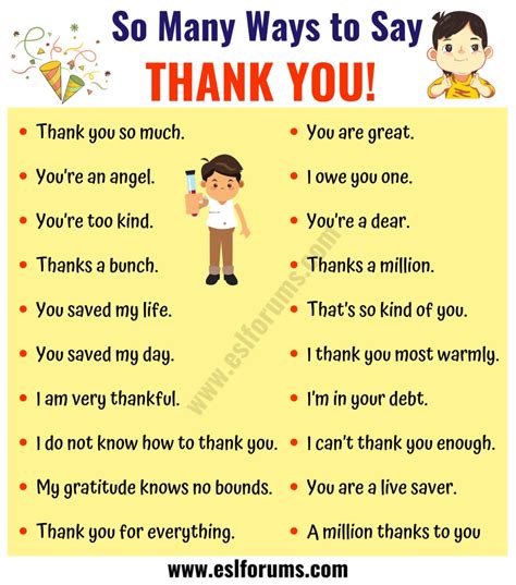 Thank You Synonym 41 Creative Ways To Say Thank You Esl Forums