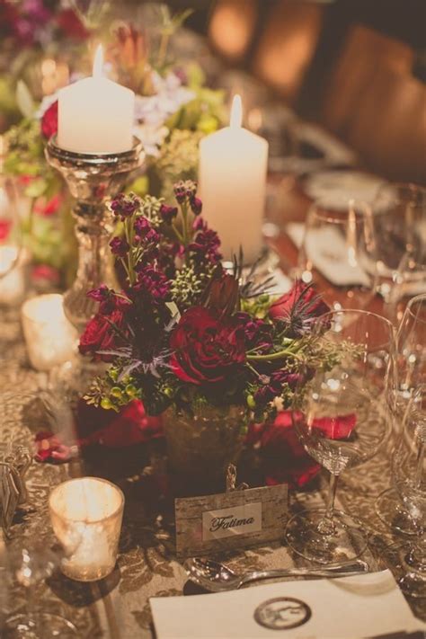 Natural, burlap, pine cones, berries stunning bridal bouquet. Christmas centerpieces - festive table decoration ideas ...