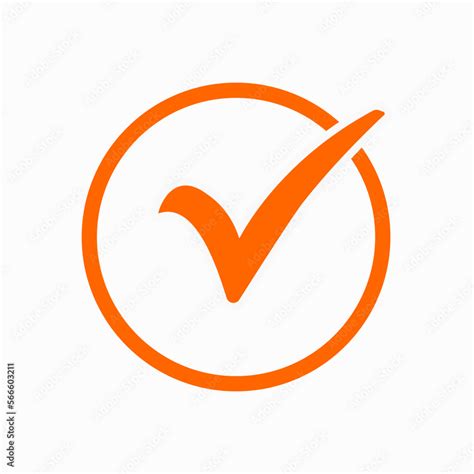 Orange Check Mark Icon Tick Symbol In Orange Color Vector