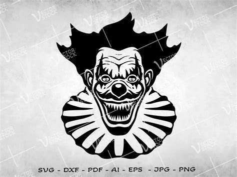 Evil Clown Svg Scary Clown Svg Clown Face Svg Cut File