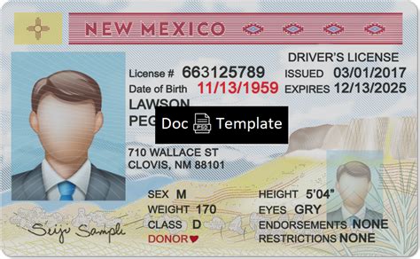 New Mexico Driver License Template Psd Psd Templates