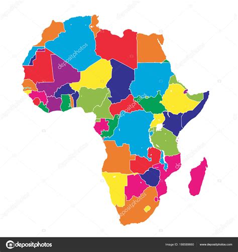 Africa Colorful Vector Map Stock Vector Mail Hebstreit Com 188589660