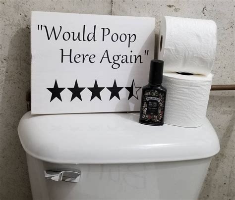 Would Poop Here Again Bathroom Sign Funny Bathroom Decor Etsy