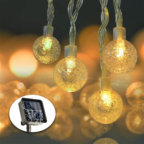 Solar String Lights 197ft 30 Led Waterproof Crystal Ball Solar