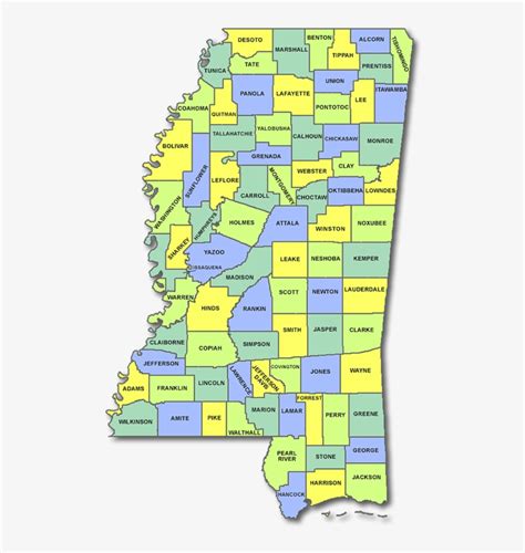 Mississippi State Maps Mississippi County Map Transparent Png