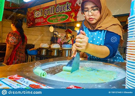 Ice Rolls Making Ao Nang Night Market Krabi Thailand Editorial Image