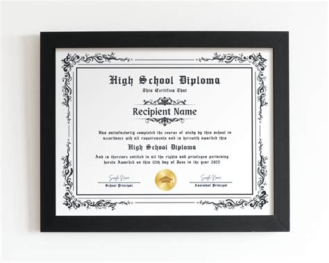 DIY Printable High School Diploma Template Fillable Home - Etsy