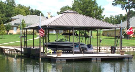 Flotation Systems Hip Roof Covered Boat Dock Small 2 Lakefront Living