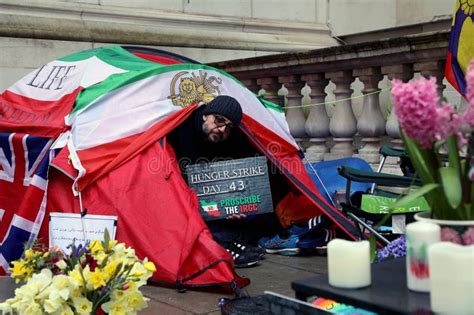 British Iranian Vahid Beheshti On Day 43 Of A Hunger Strike At The Foreign Office In London On