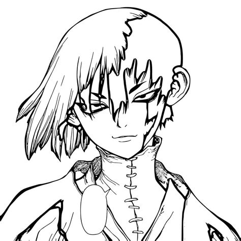 Gen Asagiri From Anime Dr Stone Coloring Page Download Print Or