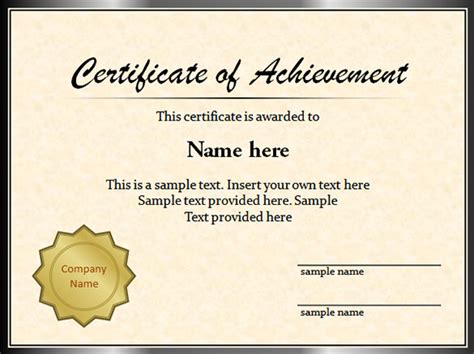 Certificate Sample Certificates Templates Free