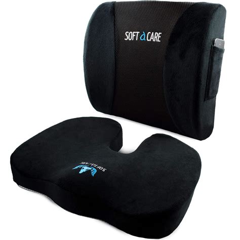 Softacare Seat Cushion Coccyx Orthopedic Memory Foam And Lumbar Support