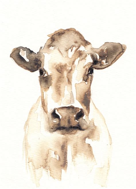 Cow Watercolor Fine Art