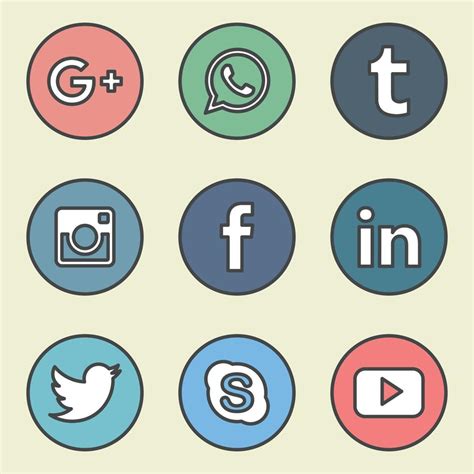 Outlined Social Media Icons 11593966 Vector Art At Vecteezy