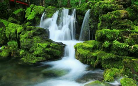 Nature Green Hd Wallpaper Cascading Waterfalls, Rocks ...