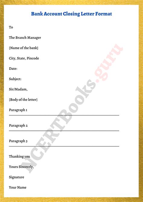 Bank Account Closing Letter Sample Formats How To Write A Letter Easily