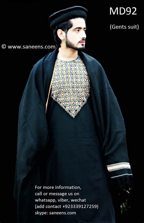 Pashtun Men Clothes Afghan Gents Suit In Black Color Gents Suits