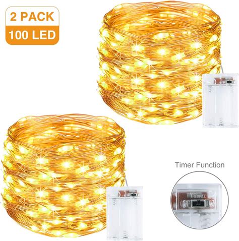 2 Pack Litogo Battery Fairy Lights Indoor 10m 100led String Lights
