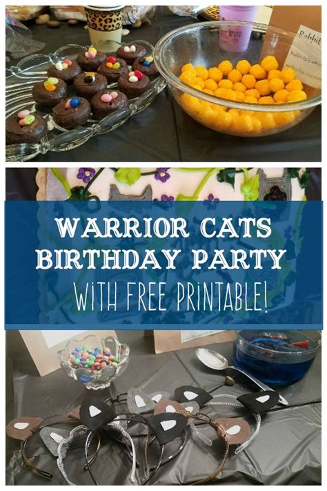 Warrior Cats Birthday Party Free Printable Cat Birthday Party