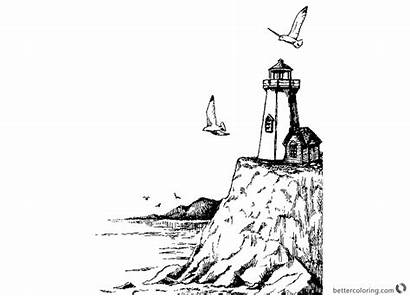 Coloring Lighthouse Realistic Printable Bettercoloring Characters Respective