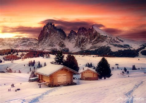 Sanctuary Alpe Di Siusi Winter Photo Dolomites Italy José Ramos