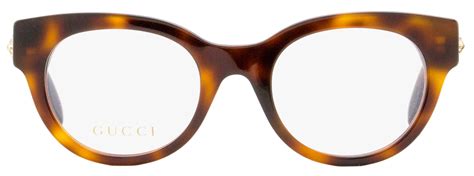 gucci women s oval eyeglasses gg0209o 002 havana gold 48mm shop premium outlets