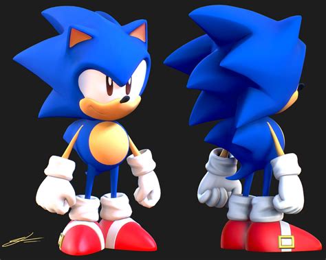Sonic The Hedgehog 3d Model In Cartoon 3dexport