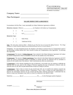 Fillable Online Salary Deferral Form Fax Email Print PdfFiller