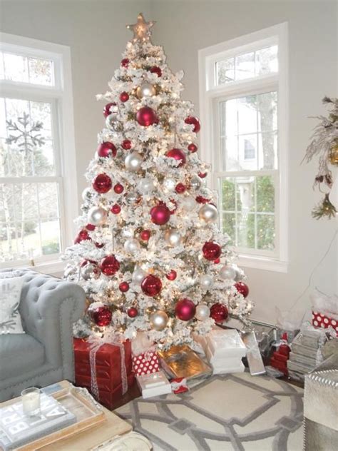 Decorate A Festive Flocked Christmas Tree White Christmas Tree