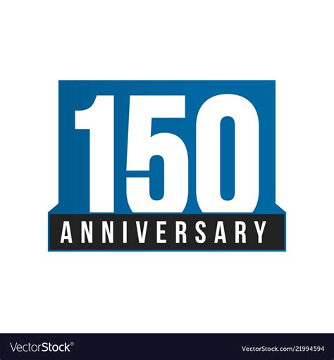 150th Anniversary Icon Birthday Logo Royalty Free Vector