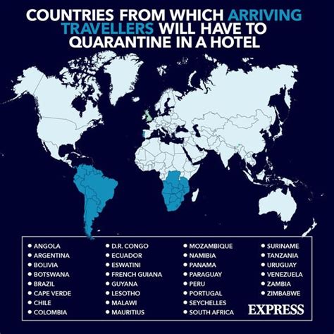 Coming from countries on the green or yellow list: UK quarantine list: Where are red list countries? How long ...